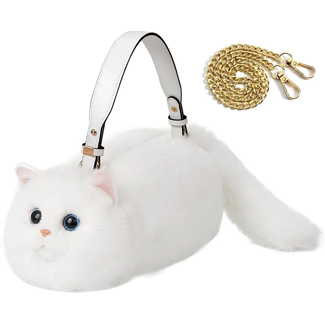 B&D Kedi El Çantası Beyaz