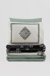 Cotton Box Çift Kişilik Battaniyeli Nevresim Takımı Hardy Yeşil