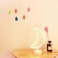 Dekoratif Pilli Ay Tasarımlı 3D Neon Led Masa Ve Gece Lambası
