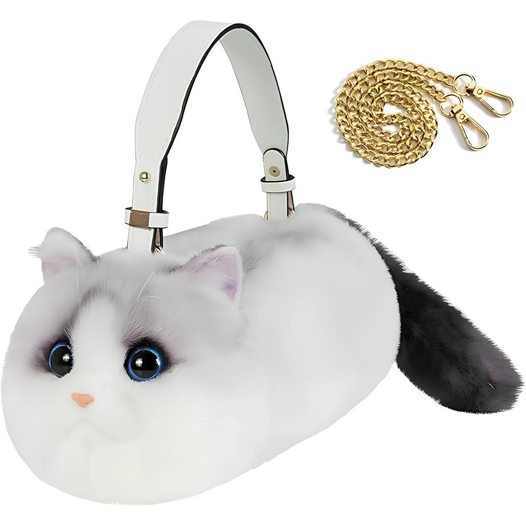 B&D Kedi El Çantası Kirli Beyaz