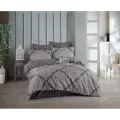 Hobby Çift Kişilik Saten Nevresim Ruth Antrasit