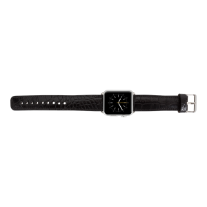 Apple Watch Uyumlu Deri Kordon 42-44-45mm Kroko Siyah