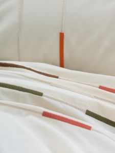 Cotton Box Brode Ranforce Çift Kişilik Nevresim Takımı İvory Yeşil