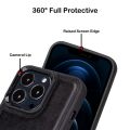 Bouletta Apple iPhone 15 Pro Max Uyumlu Deri Arka Kapak RST1 Siyah