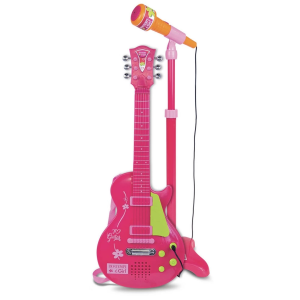 Elektronik Ayaklı Mikrofonlu Pembe Gitar - S00045872