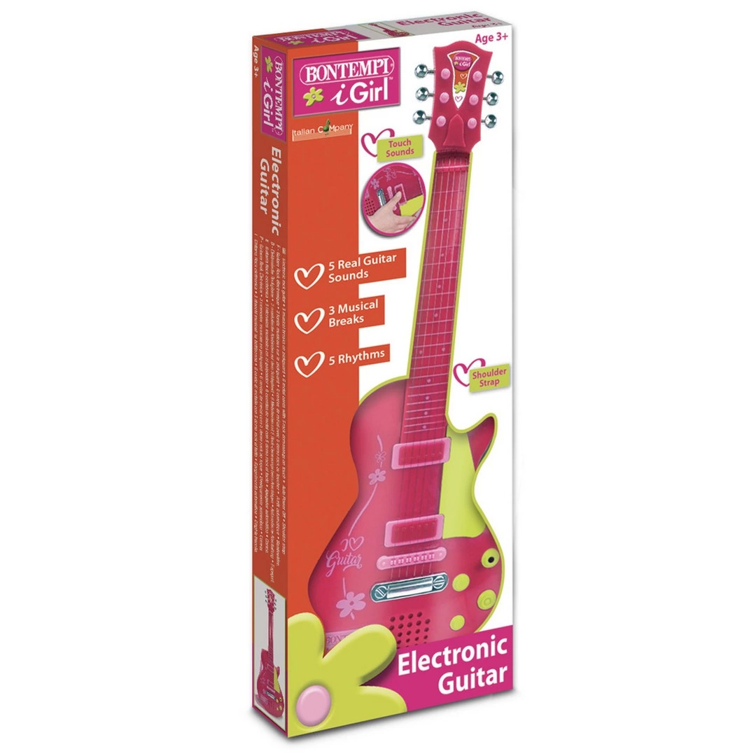 Elektronik Tuşlu ve Telli Askılı Pembe Gitar S00045871