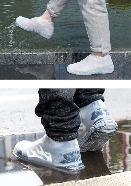 Silikon Ayakkabı Kılıfı Kaymaz Su Kir Geçirmez  M Beden Beyaz veya Siyah - Stokta Olan Renk Gönderilir