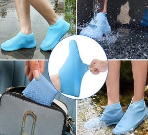 Silikon Ayakkabı Kılıfı Kaymaz Su Kir Geçirmez  M Beden Beyaz veya Siyah - Stokta Olan Renk Gönderilir