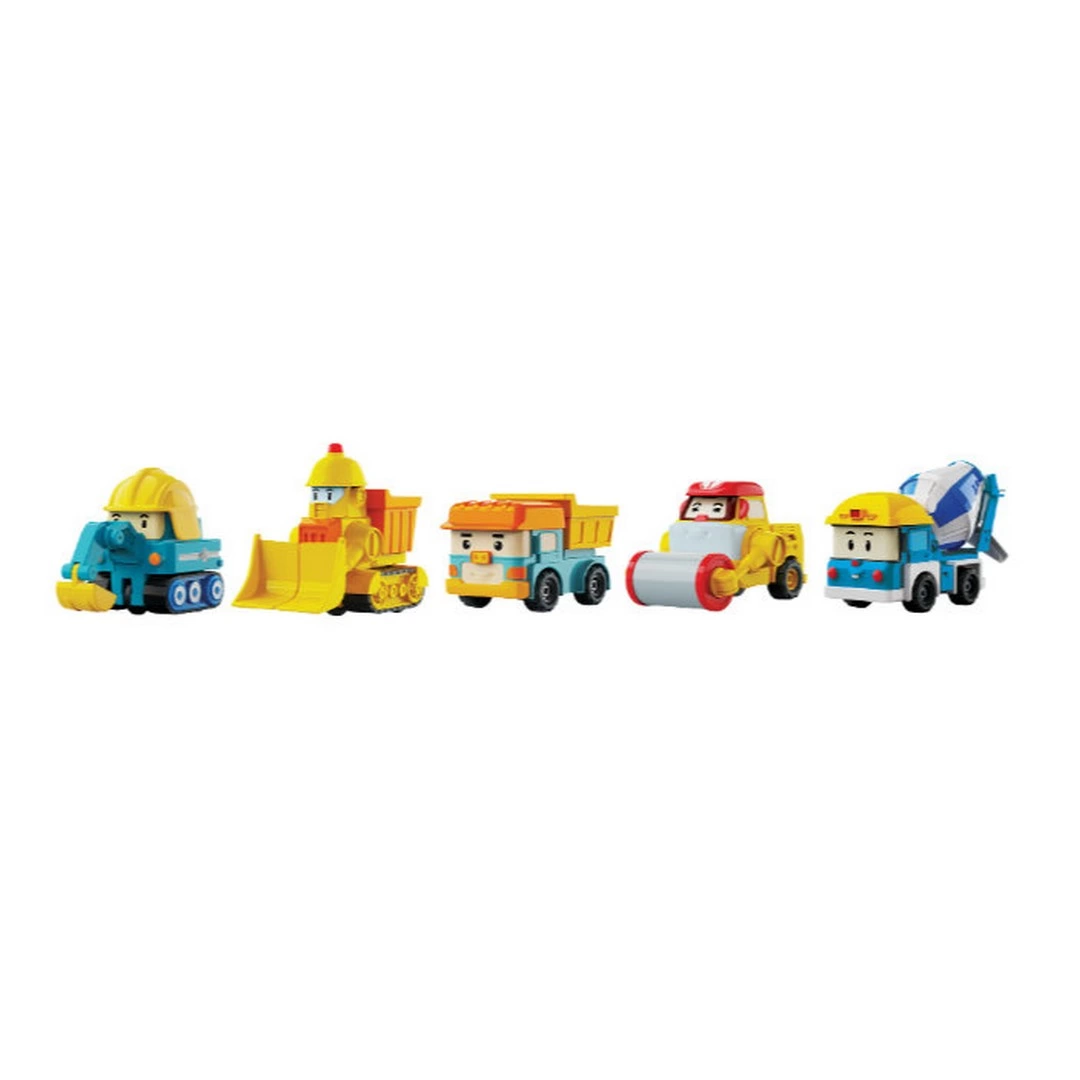 Robocar Poli Mini İnşaat Araçları 5'li Set