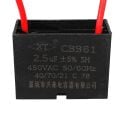 2.5UF 450VAC Siyah 10cm Kablolu Kare Tip Kutupsuz Kondansatör