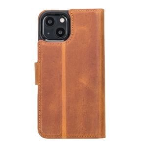 Apple iPhone 13 Uyumlu Deri Cüzdanlı Kılıf G19 Taba
