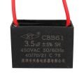 3.5UF 450VAC Siyah 10cm Kablolu Kare Tip Kutupsuz Kondansatör