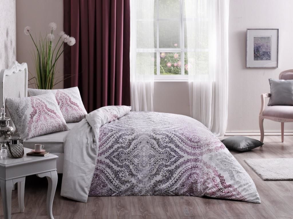 Taç Çift Kişilik Ranforce Nevresim Takımı Divina Lila