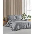 Şaheser Home Collection Yatak Örtüsü Çift Kişilik İlda Gri