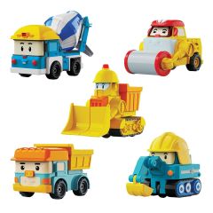POLI MRT-761 Robocar Poli Mini İnşaat Araçları 5li Set