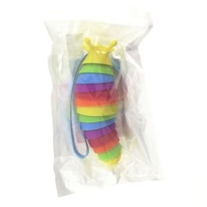 Kıvrılabilen Renkli Plastik Salyangoz Anahtarlık Sarı