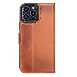Apple iPhone 13 Pro Max Uyumlu Deri Cüzdanlı Kılıf RST2EF Taba