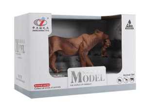 Kutulu Model Figür Hayvan Dişi Aslan ve Yavrusu