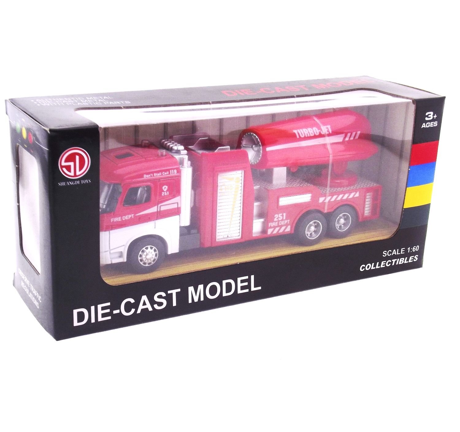 Die Cast Model Çek Bırak Turbo Jet İtfaiye Kamyonu