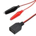Powermaster PM-28659 USB Dişi - Küçük Krokodil Uçlu 5V 2A Test Kablosu 60 CM