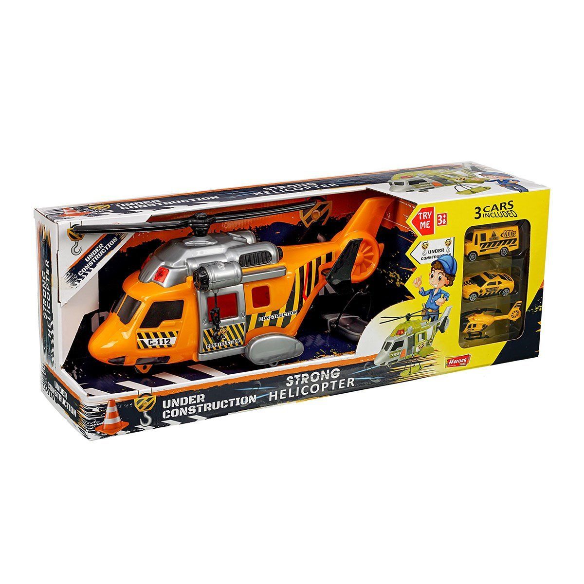 ERN-2006 Heroes Toys Helikopter İnşaat Seti Arabalı 
