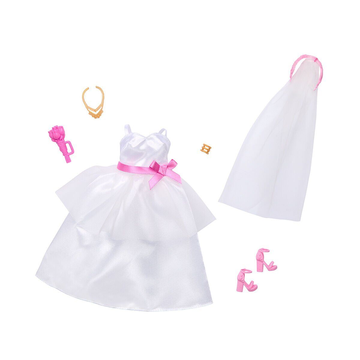 HWV76 Barbie + Ken Fashion - Gelin Aksesuarları (Bebekler ürüne dahil değildir.)