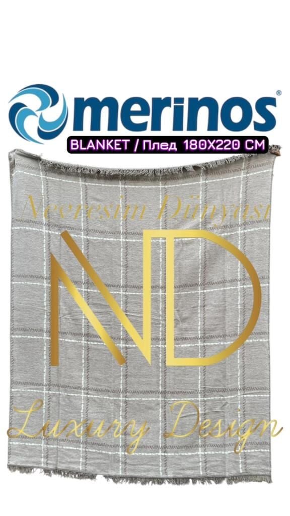 Merinos Cuadro Çift Kişilik Battaniye