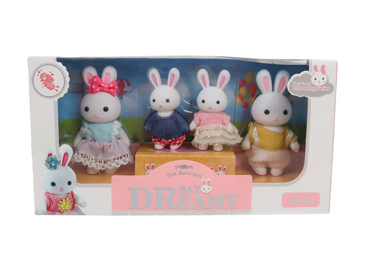 Bay Dreamy Mini Tavşan Dörtlü Aile Figür Seti
