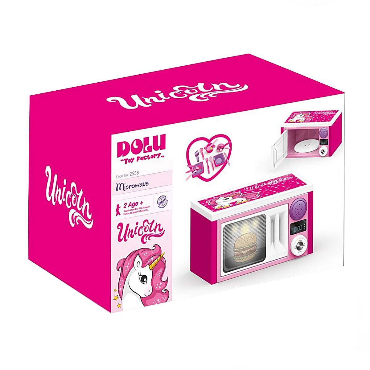 Dolu Unicorn Sesli Pembe Mikrodalga Fırın