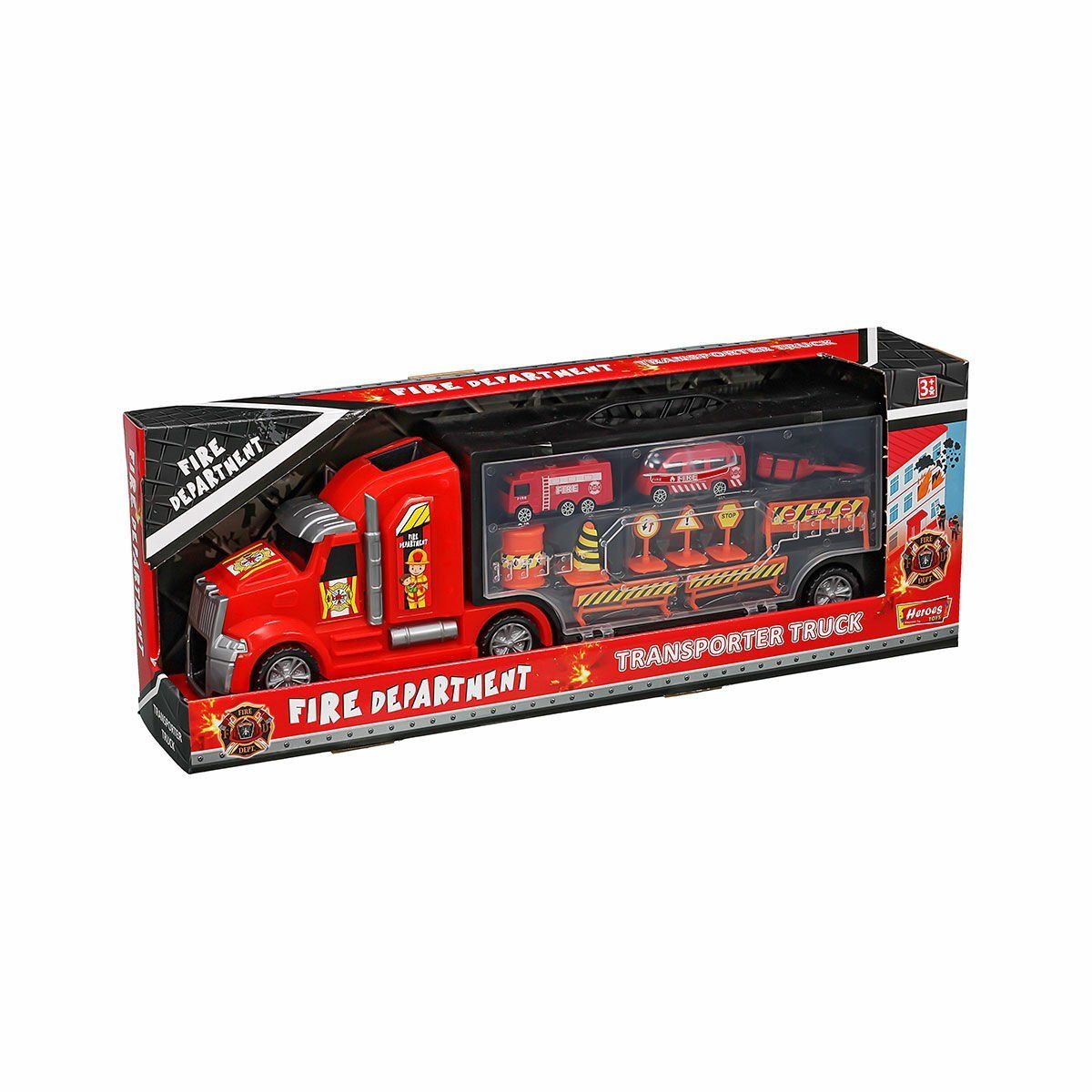 ERN-875 Heroes Toys Çantalı İtfaiye Taşıyıcı Tır Seti 