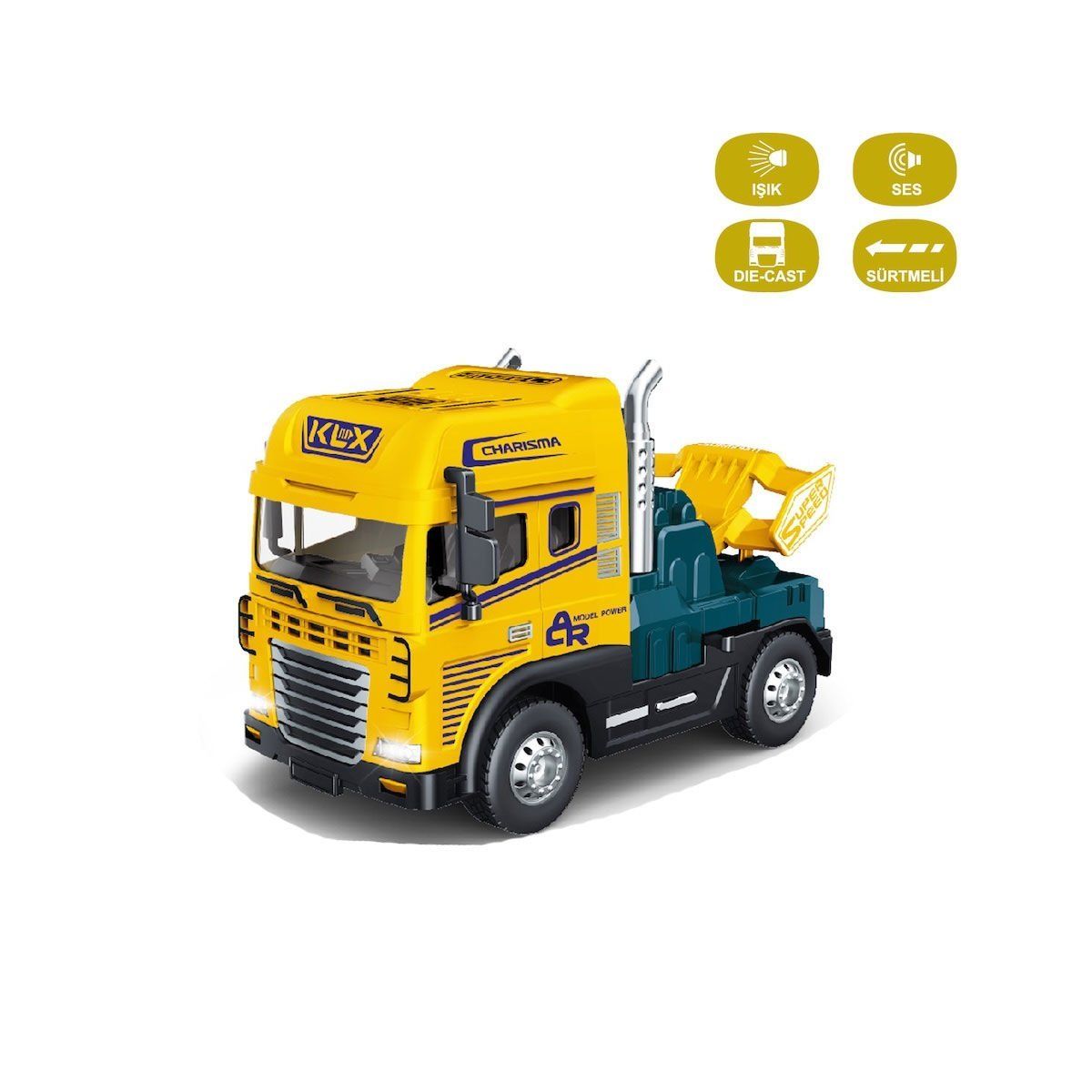 KLX600-345 Sürtmeli Işıklı Müzikli 1:24 Çekici (Tır Kafası) -1 adet fiyatıdır