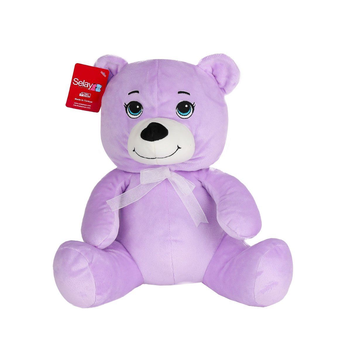 1022L  Göbekli Peluş Ayı 28 Cm Lila -