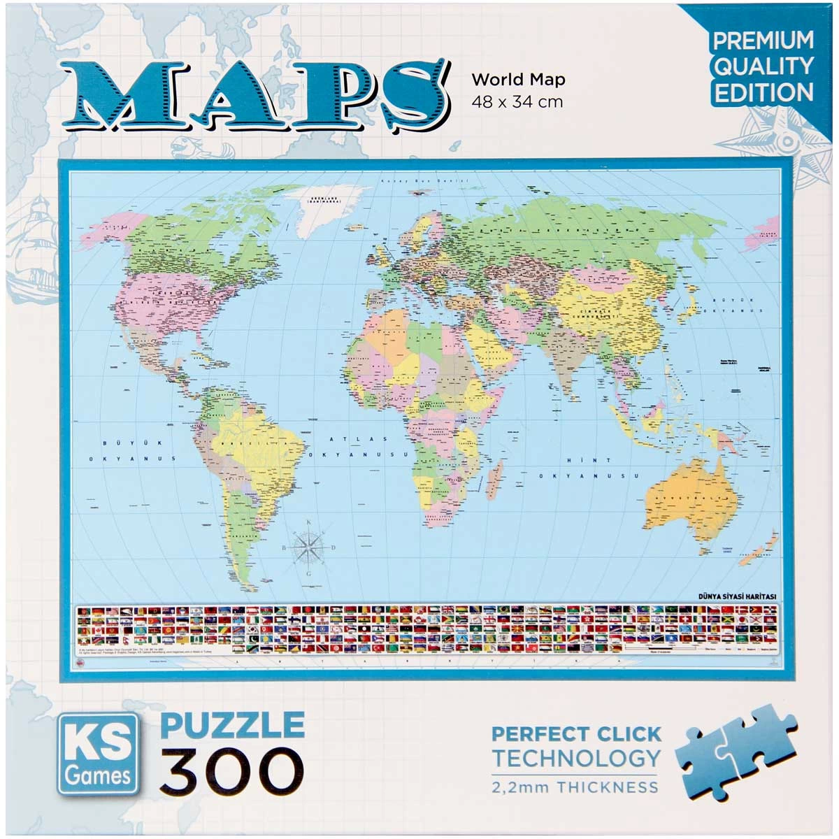 KS Games World Map Puzzle 300 Parça