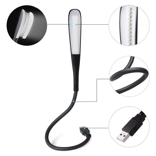 PowerMaster PM-24561 14 Ledli Siyah Esnek Usb Led Lamba