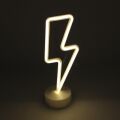 Dekoratif Şimşek Şeklinde Pilli Neon Led Lamba Süs Masa Lambası