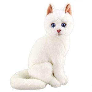 22Cm Oturan Beyaz Kedi