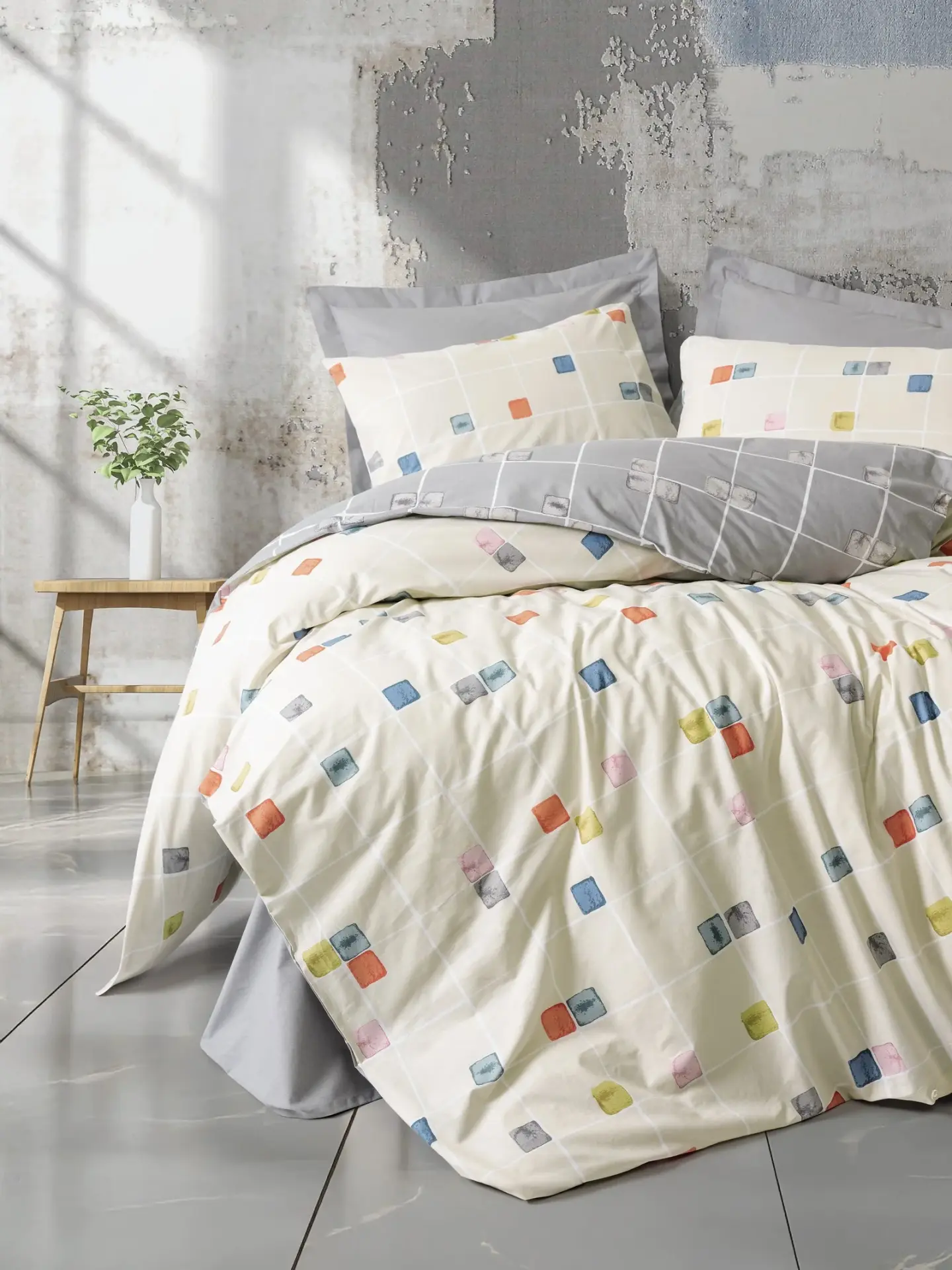 Cotton Box Çift Kişilik Nevresim Takımı Minimal Evo Gri