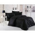 Cotton Box Elegant Siyah Çift Kişilik Saten Nevresim Takımı