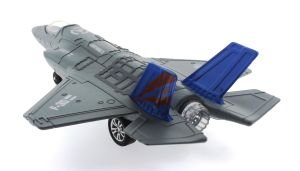 Çek Bırak Metal F-35 Benzeri Gri Savaş Uçağı Sesli Işıklı