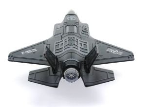 Çek Bırak Metal F-35 Benzeri Koyu Gri Savaş Uçağı Sesli Işıklı
