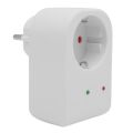 PowerMaster PM-18521 Durum Ledli Akım Korumalı Tekli Priz 16 Amper - 3500 Watt Tekli Beyaz