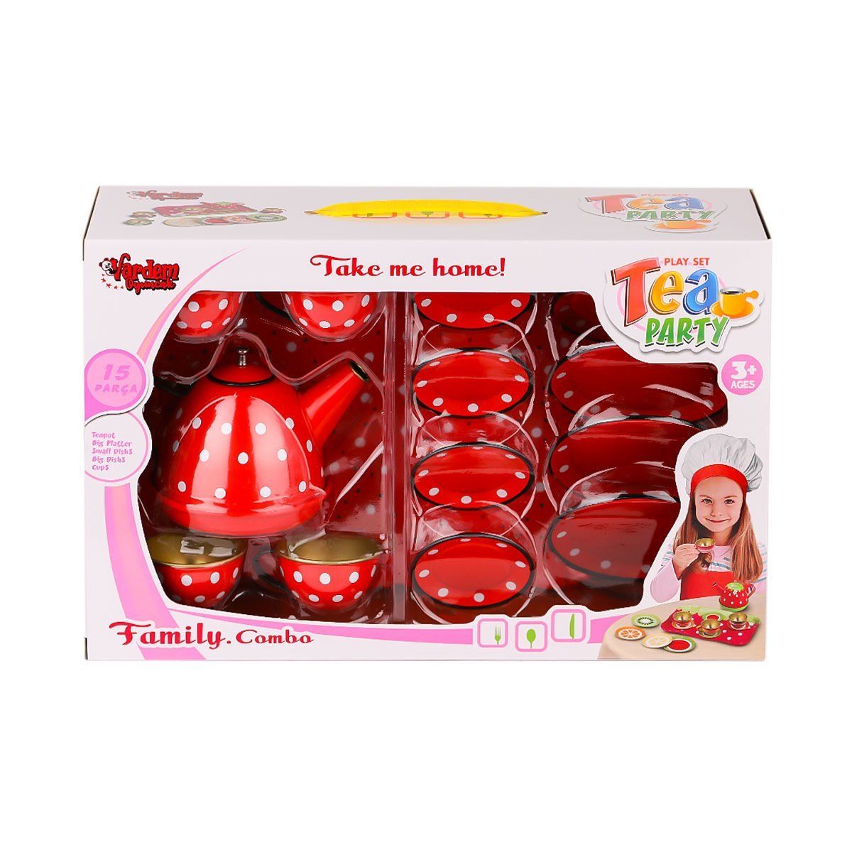 ATF-2020B-2020C Puantiyeli Metal Çay Seti 15 Parça - 1  Adet Stokta Olan Gönderilir