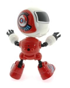 Dekoratif Sesli Işıklı Mini Sevimli Kırmızı Robot