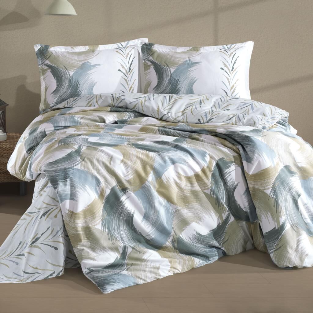 Clasy Tek Kişilik Ranforce Nevresim Takımı Estliva V1 Yeşil