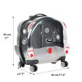 Ice Pet Tekerlekli Çekçekli Kedi Köpek Taşıma Valizi, 42x44 x23 cm, Gri