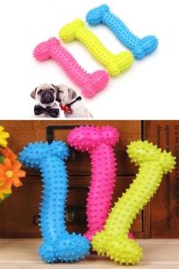 Tiny Kemik Oyuncağı Tırtıklı Yüzey Küçük Kemik Plastik Köpek Oyuncağı - 1 Adet Stokta Olan Gönderilir