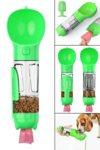Taşınabilir Hazneli Mama Kaplı ,Kaka Poşetli Kedi,Köpek Suluğu-300ml