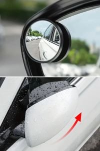 2 Adet Kendinden Aynalı Karbon Fiber Görünümlü Araba Yan Ayna Yağmur Koruyucuları Yağmur & Kar Kalkanı Visörler