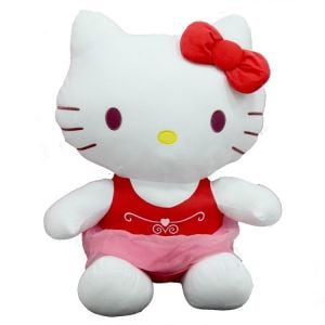 Peluş Hello Kitty Elbiseli Kurdeleli 36 cm S00002092 - 1 Adet Stokta Olan Gönderilir