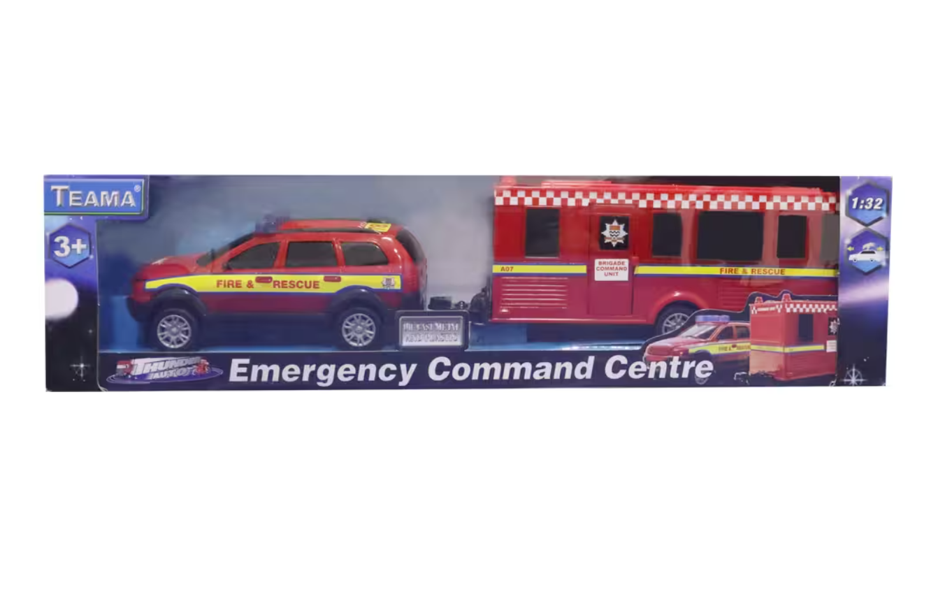 Kutulu Die Cast Metal Karavanlı İtfaiye Arabası